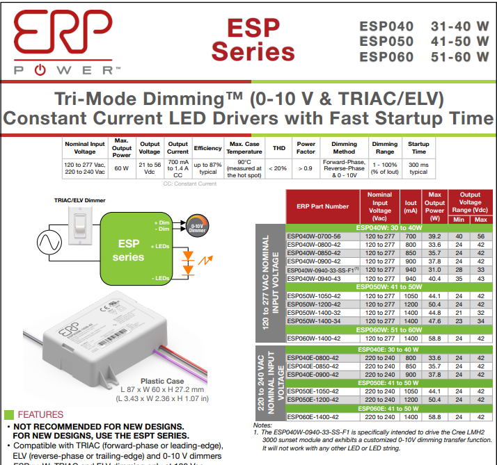 ESP050W-1200-42 旭源电源 ERP