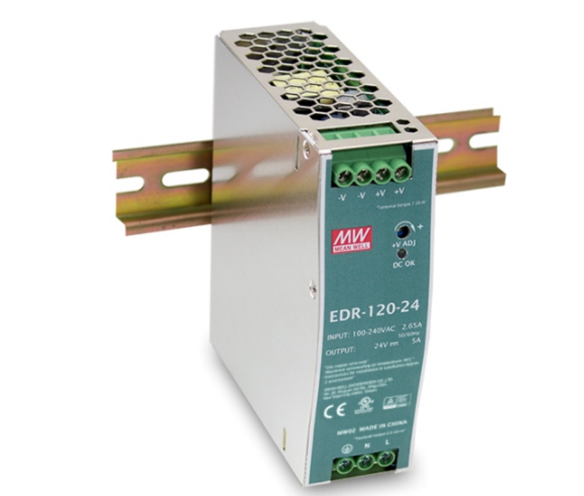MEAN WELL明纬 EDR-120-24工业用DIN导轨型单组薄型明纬电源24V 5A
